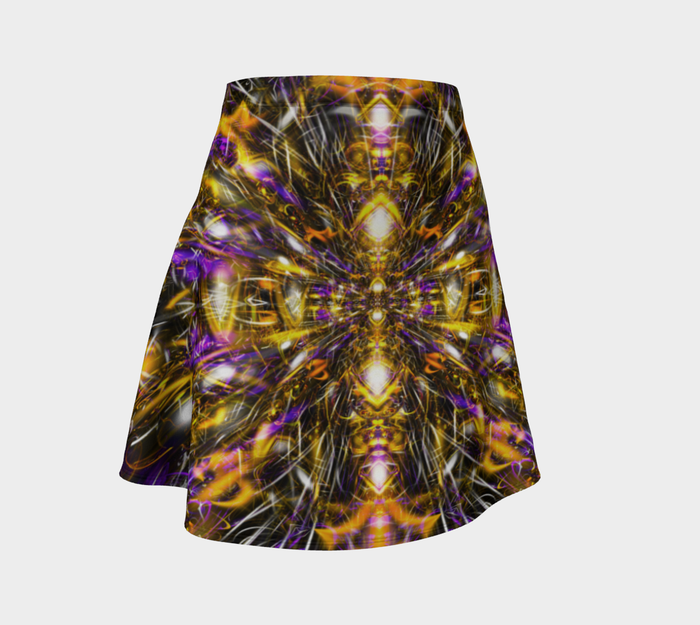 Diamonds and Thunderbolts High Waist Flare Skirt