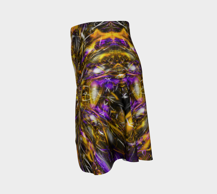 Diamonds and Thunderbolts High Waist Flare Skirt