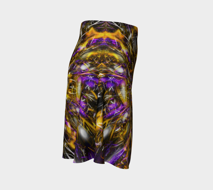 Diamonds and Thunderbolts High Waist Flare Skirt