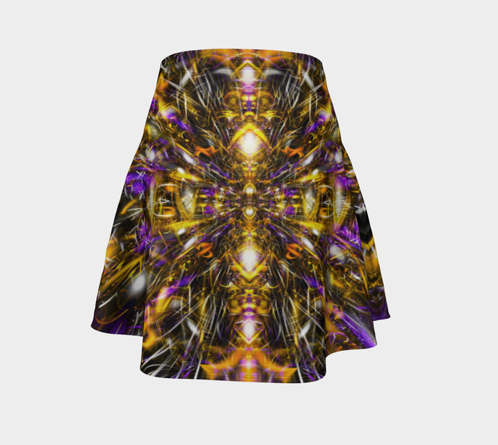 Diamonds and Thunderbolts High Waist Flare Skirt