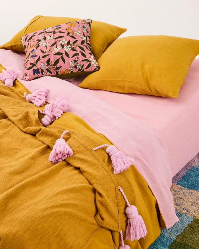 Dijon Rose Tassel Throw
