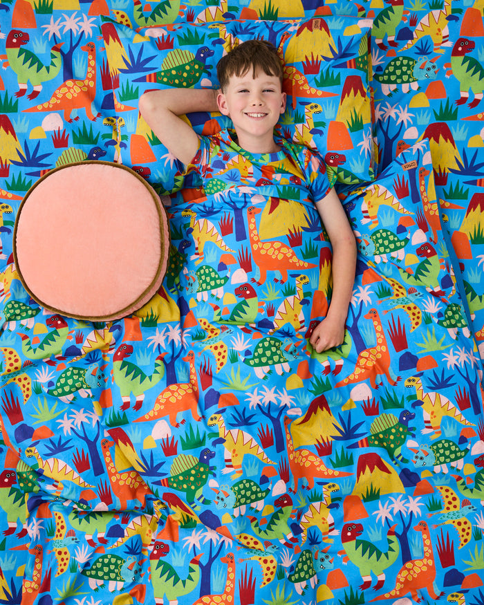 Dinosaur Roar Kids Organic Cotton Short Sleeve Tee & Short Pyjama Set