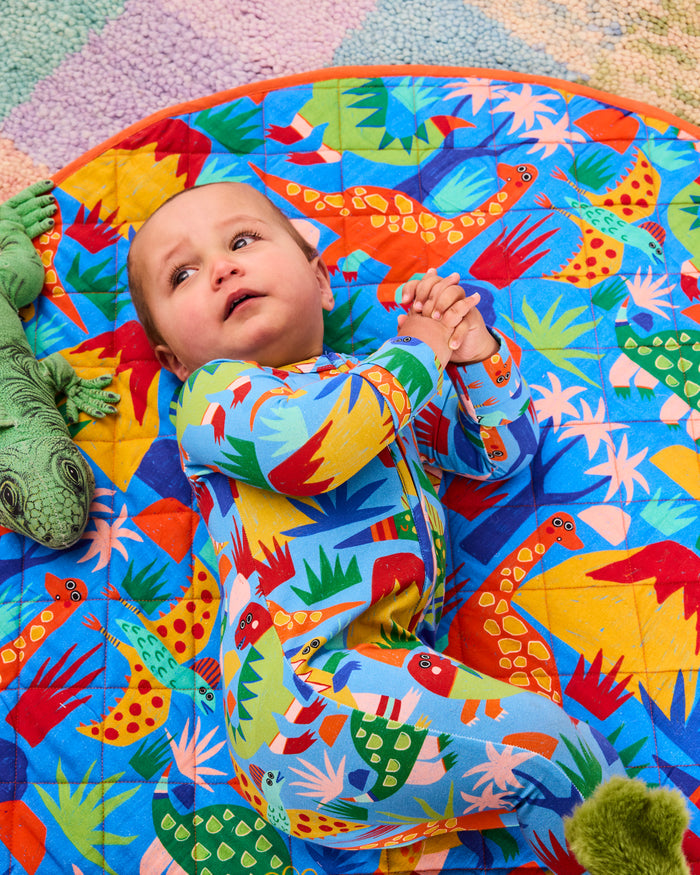 Dinosaur Roar Organic Long Sleeve Zip Romper