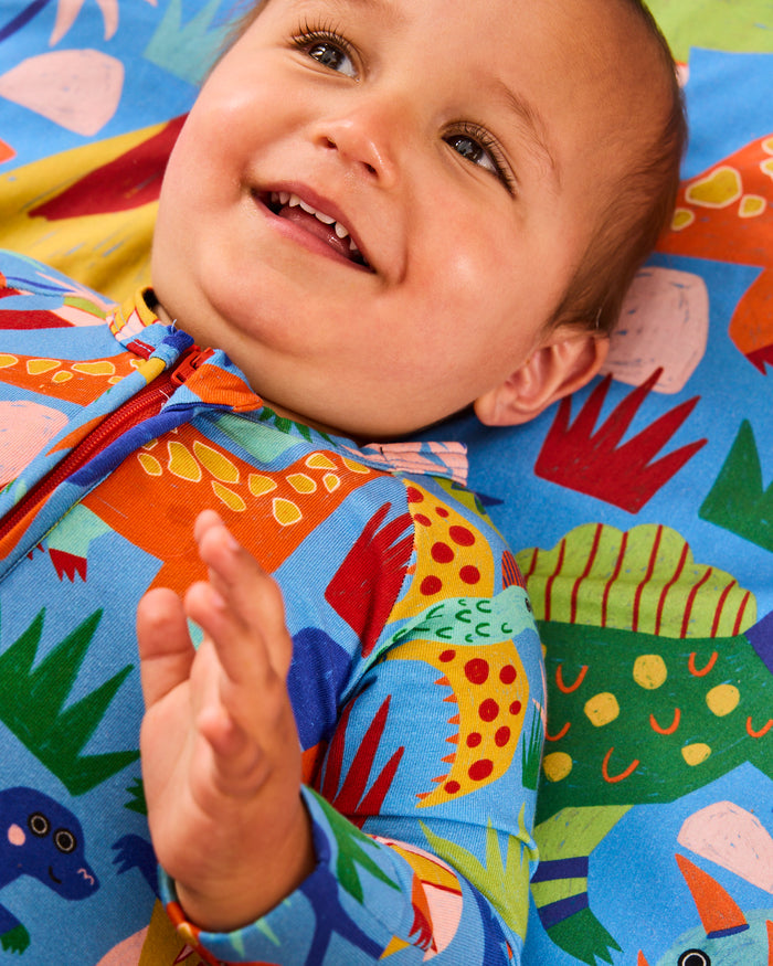 Dinosaur Roar Organic Long Sleeve Zip Romper