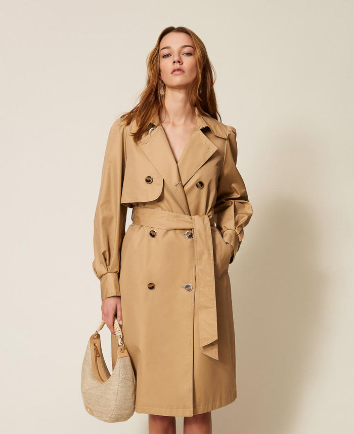 Double-Breasted Gabardine Trench Coat