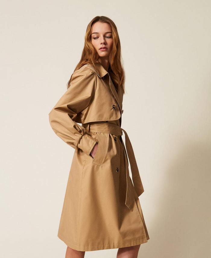 Double-Breasted Gabardine Trench Coat