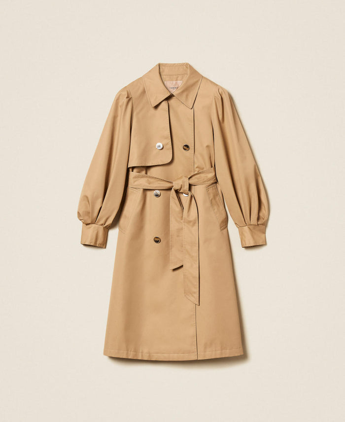 Double-Breasted Gabardine Trench Coat