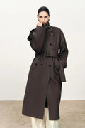Double Breasted Long Coat in Double Face Merino Cashmere