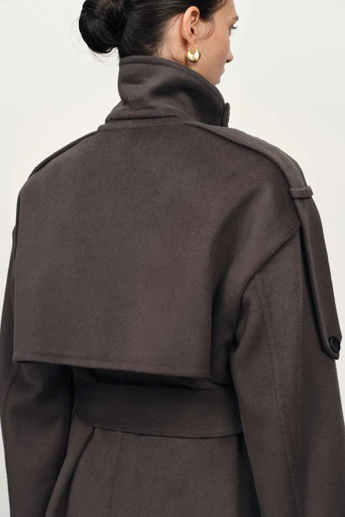 Double Breasted Long Coat in Double Face Merino Cashmere