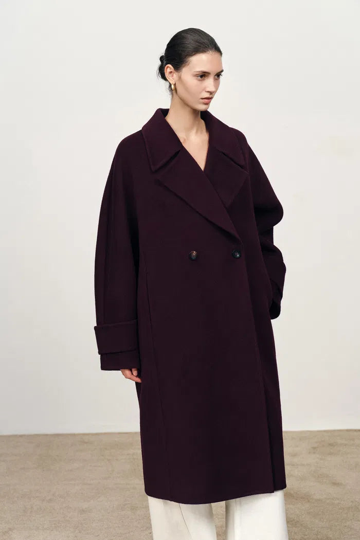 Double Faced Cocoon Coat in Merino Wool