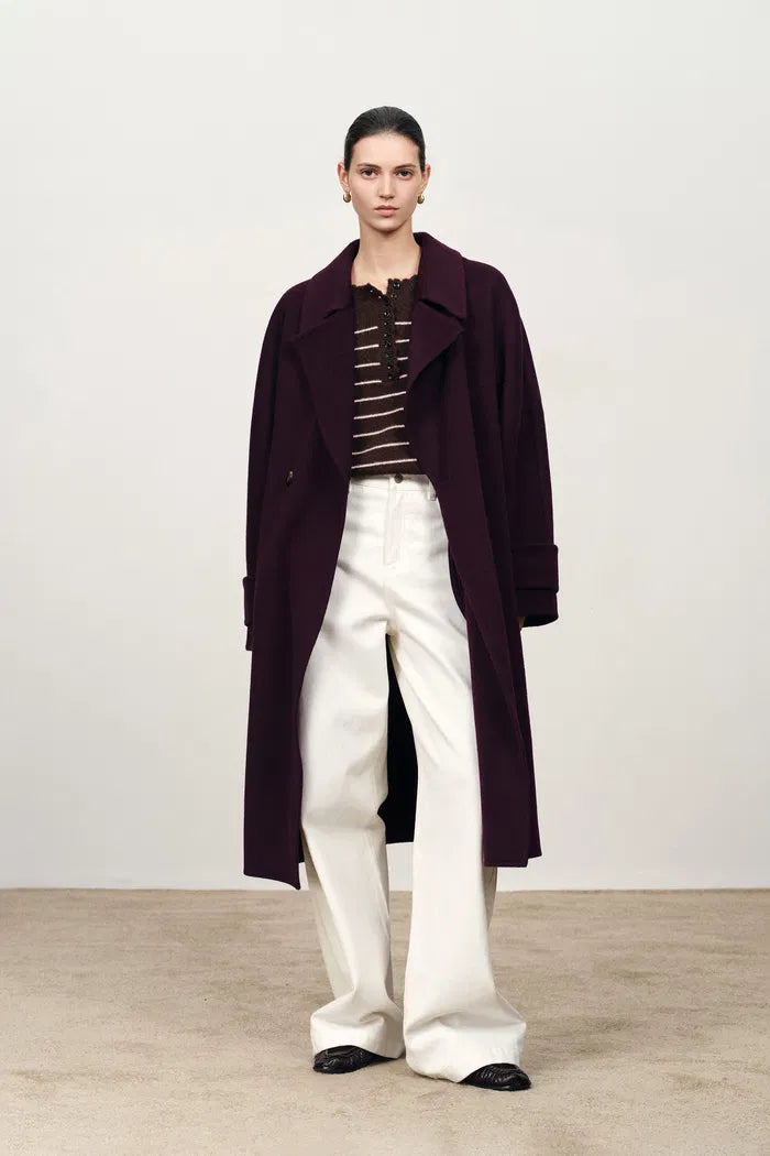 Double Faced Cocoon Coat in Merino Wool