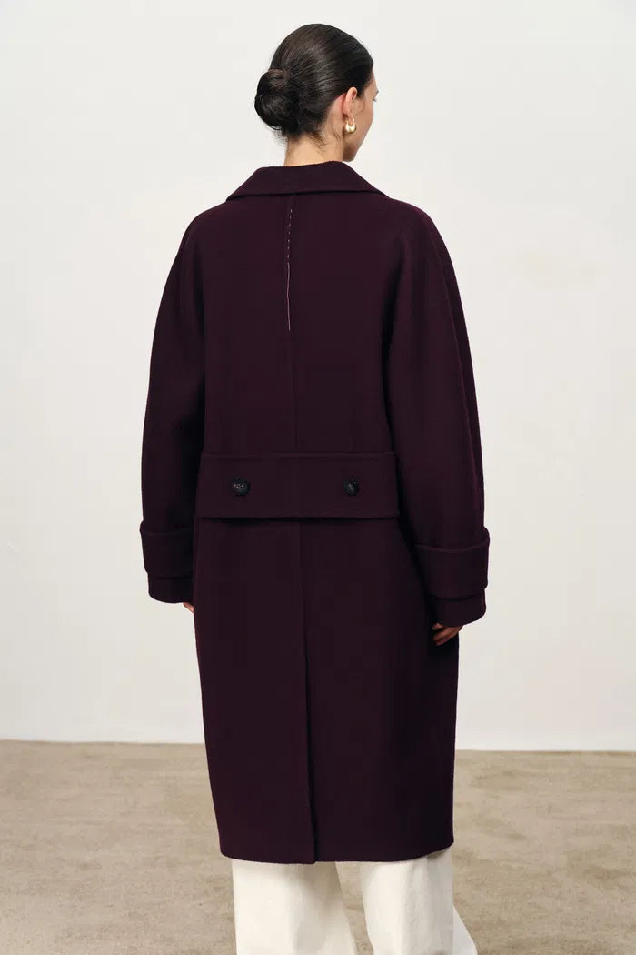 Double Faced Cocoon Coat in Merino Wool