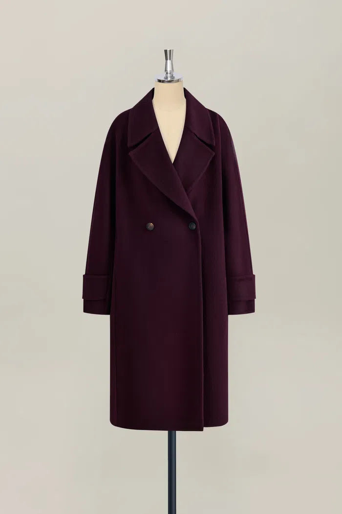 Double Faced Cocoon Coat in Merino Wool
