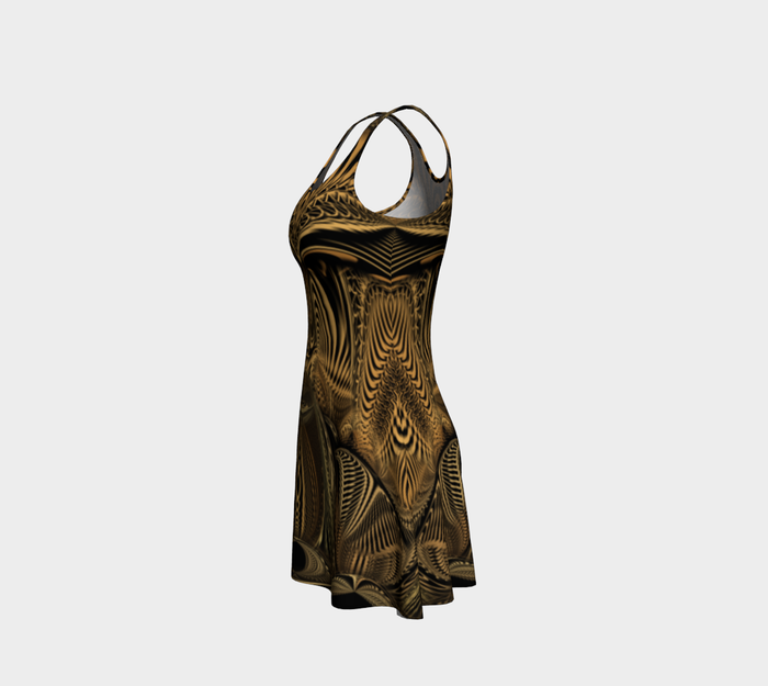 Down the Ribbit Hole Fitted Flare Dress