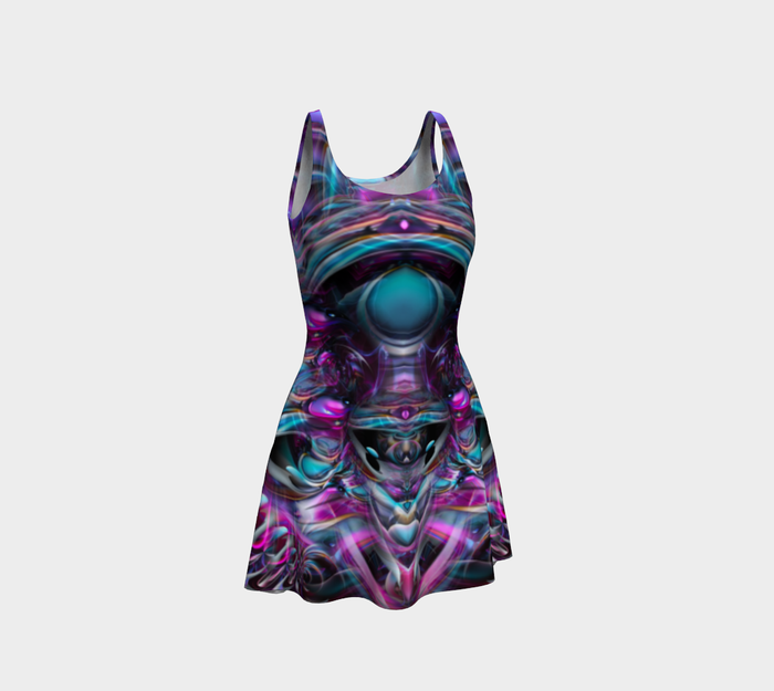 Drip Trip Fitted Flare Dress