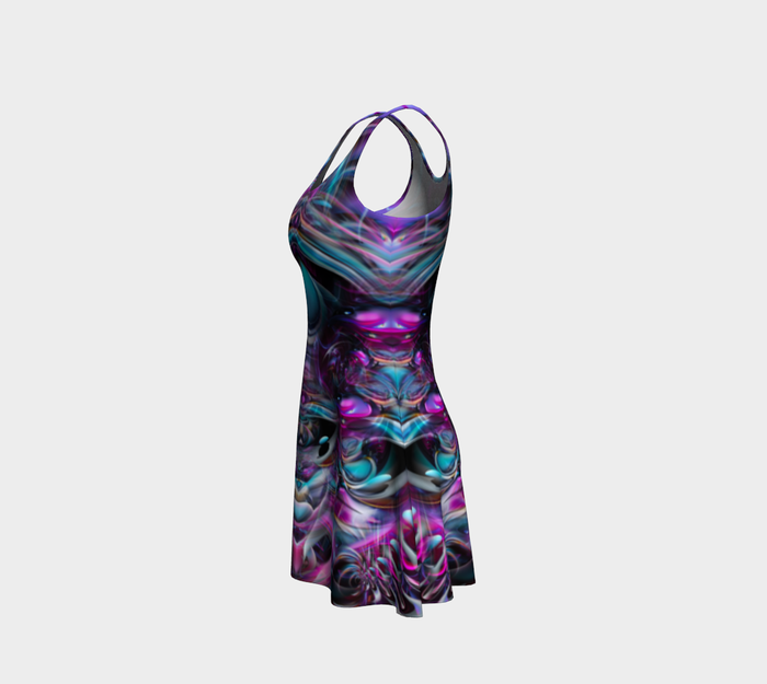 Drip Trip Fitted Flare Dress