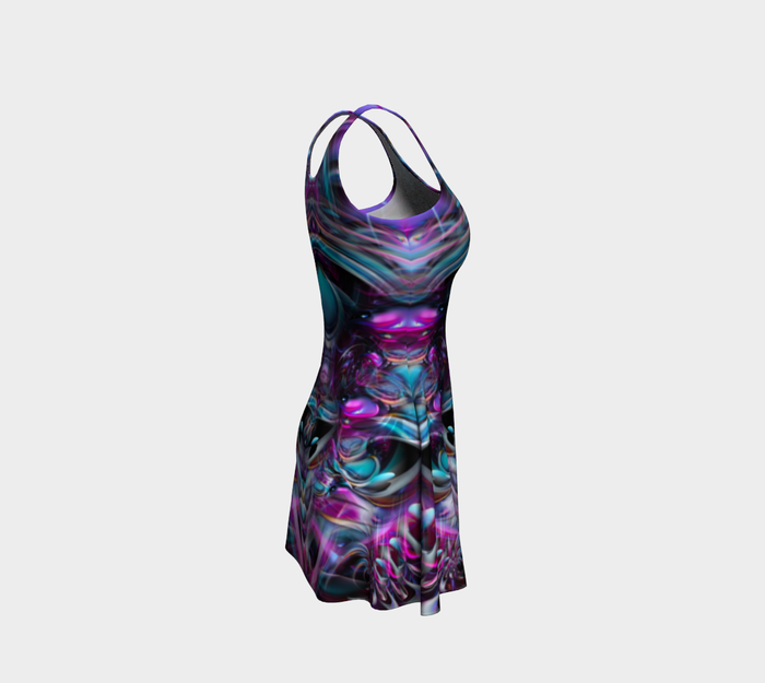 Drip Trip Fitted Flare Dress