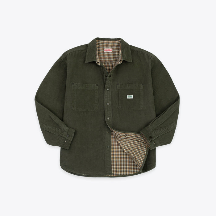Dubbleware Lined Snap Overshirt - Sage Corduroy