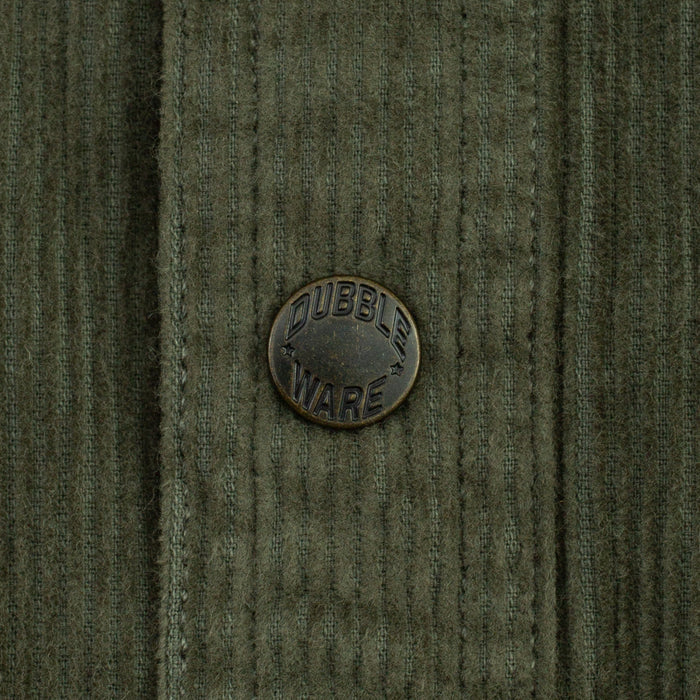 Dubbleware Lined Snap Overshirt - Sage Corduroy