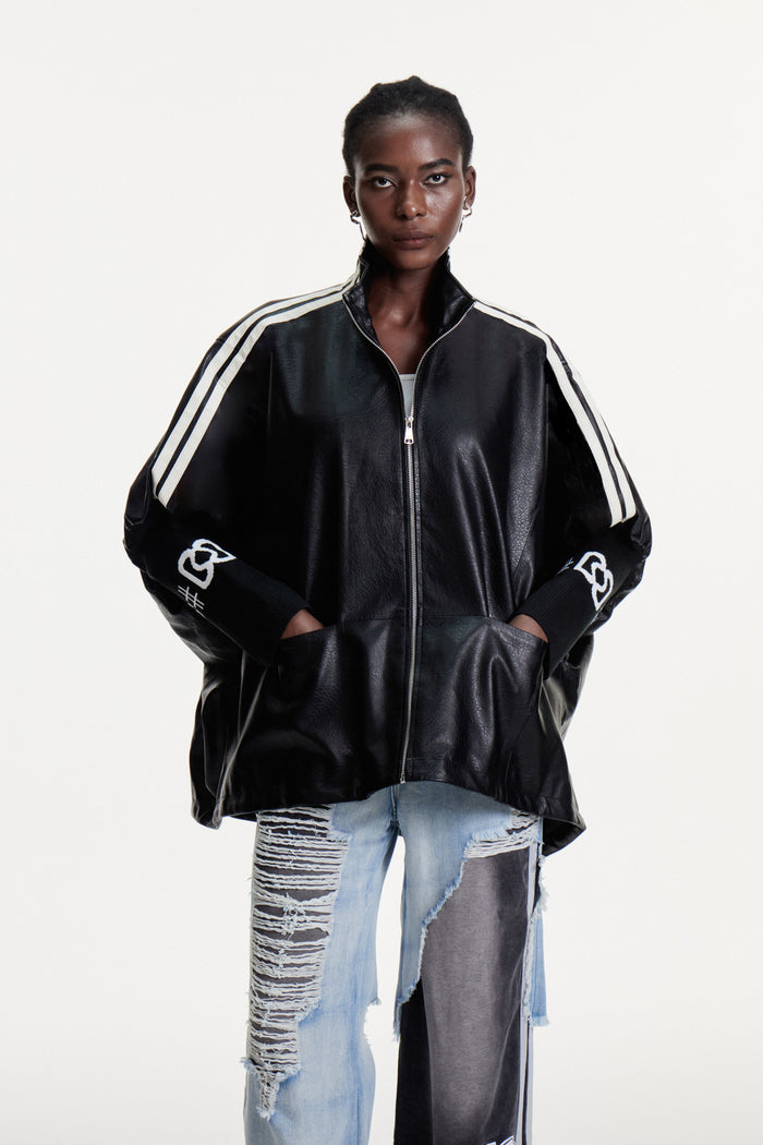 Edel Stand Collar Leather Jacket