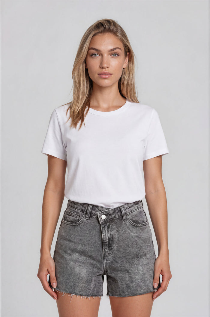 Eden Boyfriend Denim Shorts - Grey