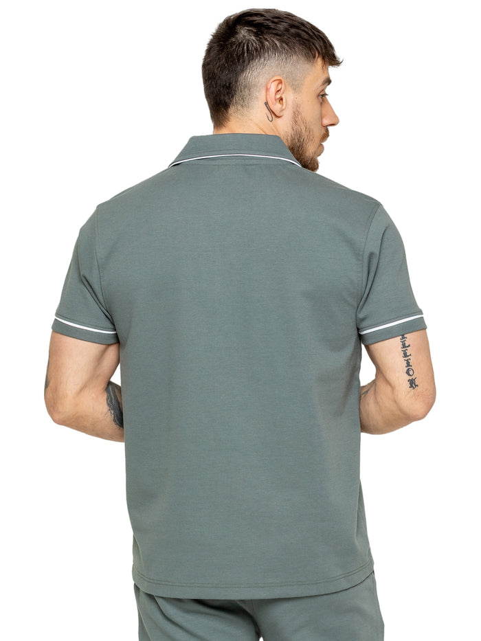 Enzo | Mens Short Sleeve Piping Shirt