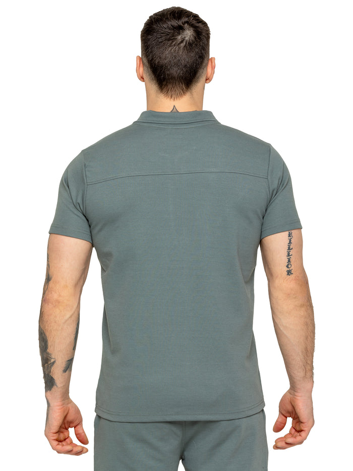 Enzo | Mens Zip Up Polo Shirt