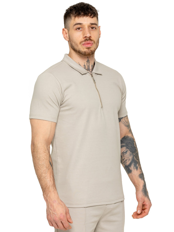 Enzo | Mens Zip Up Polo Shirt
