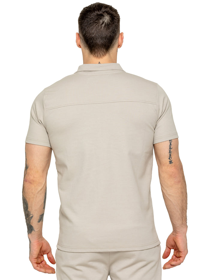 Enzo | Mens Zip Up Polo Shirt