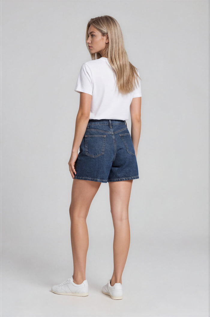 Erin Boyfriend Denim Shorts - Indigo