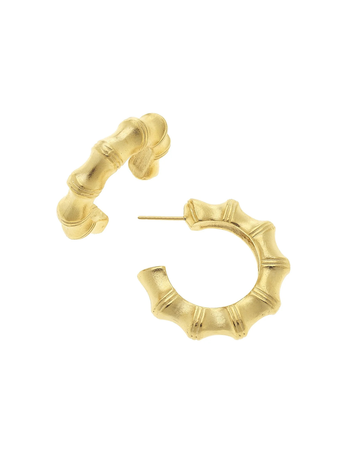 Estate Bamboo Hoop Earring