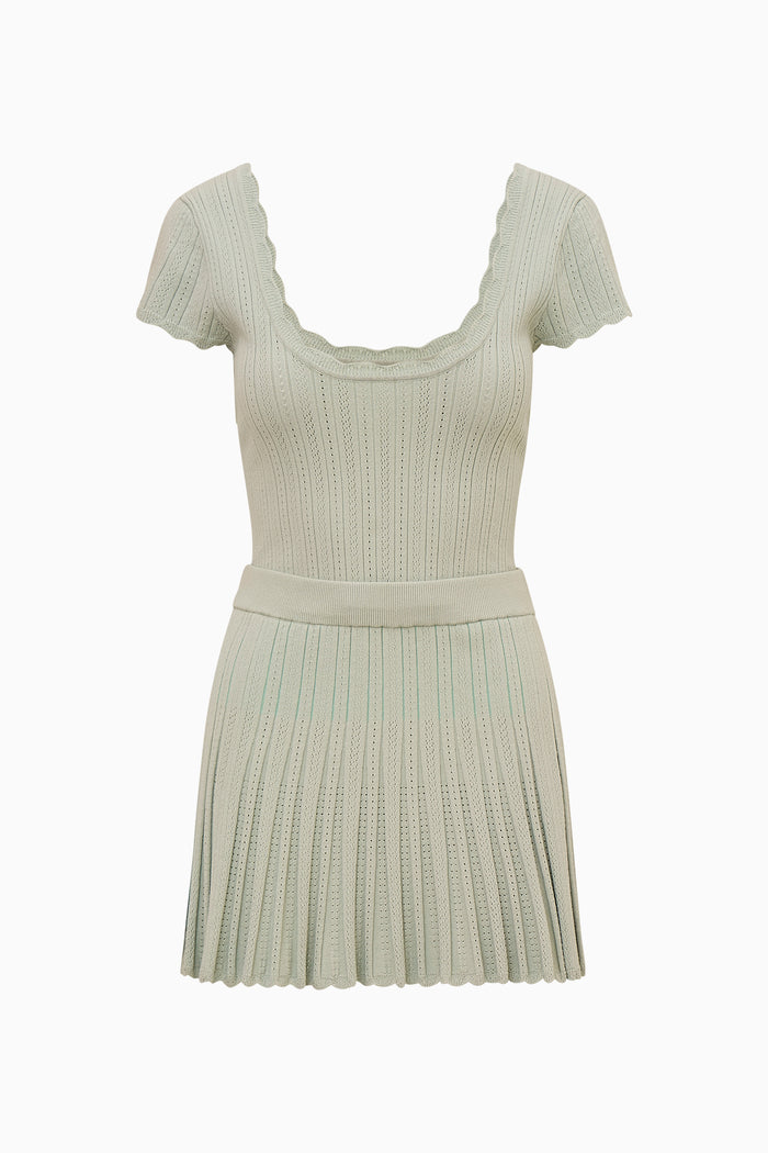 Evaluna Stretch Pointelle Mini Dress
