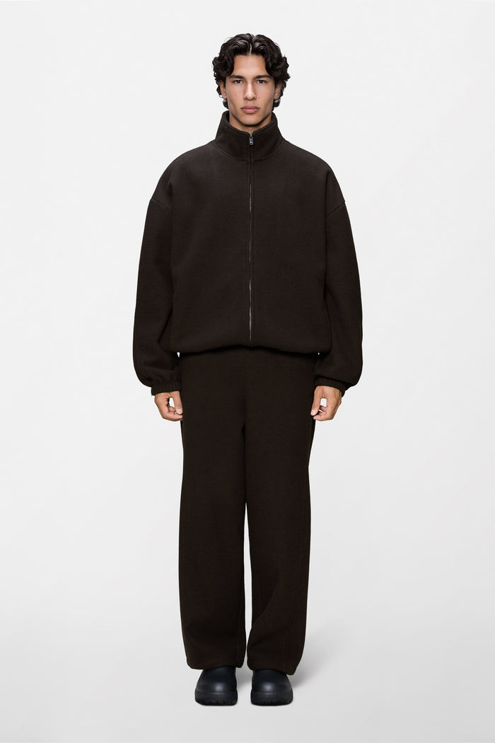 RAINS Fleece Zip Jacket Bark Long Sleeve