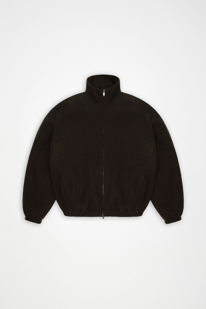 RAINS Fleece Zip Jacket Bark Long Sleeve