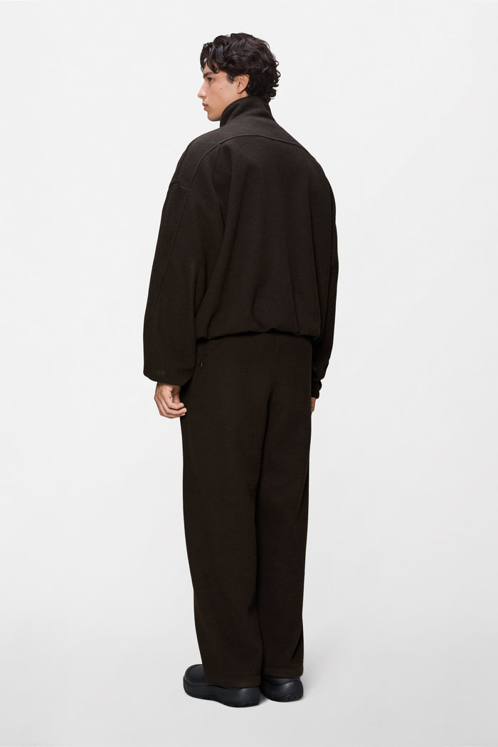 RAINS Fleece Zip Jacket Bark Long Sleeve
