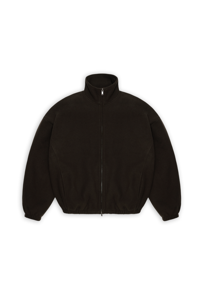 RAINS Fleece Zip Jacket Bark Long Sleeve