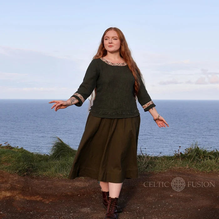 Celtic Fusion Design, Irish-designed folklore-inspired clothing created with a focus on sustainability, natural textures, and