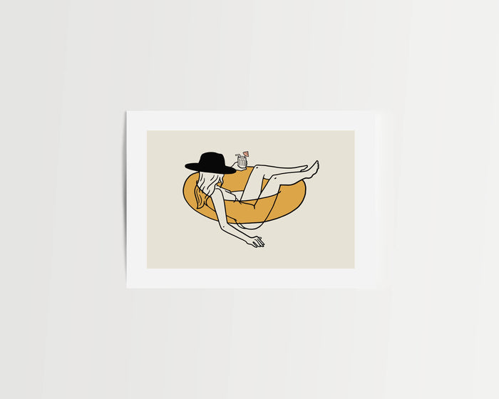 Float Cowgirl Western Art Print