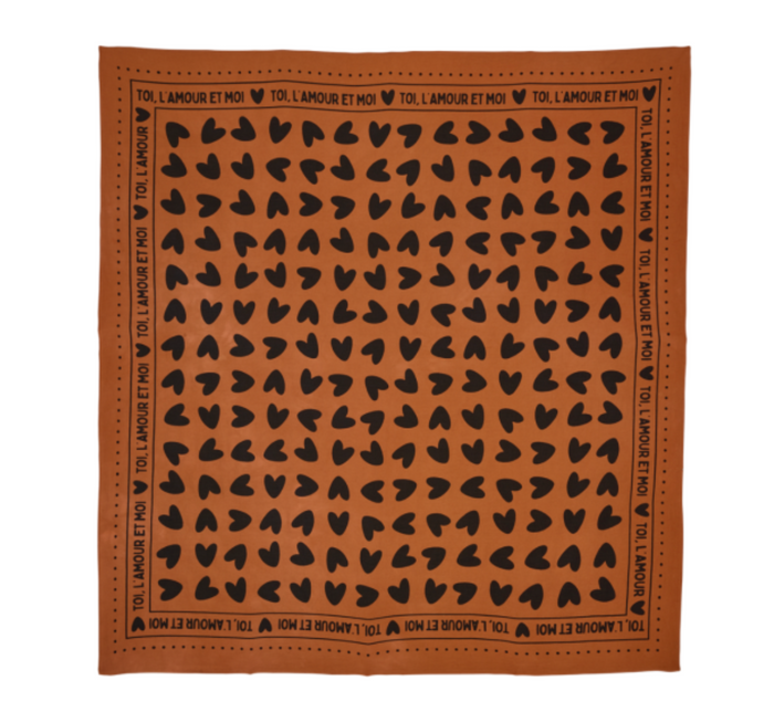 Foulard | Coeurs marron