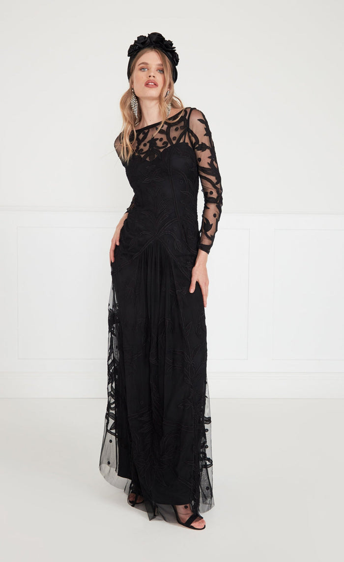 Francine Tattoo Dress - Black