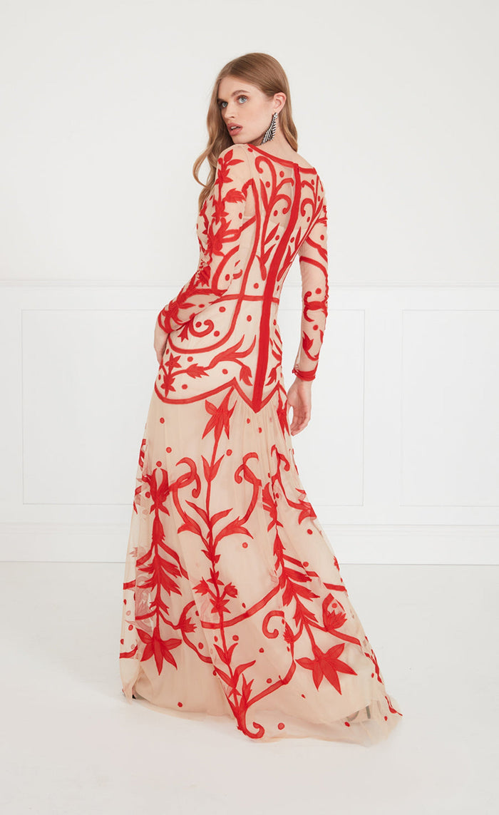 Francine Tattoo Dress - Poppy Red