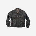 Frizmworks Cowhide Storm Trucker Jacket - Washed Brown