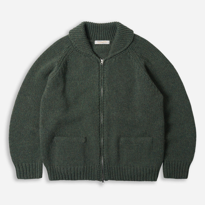 Frizmworks Heavy Cowichan Zip Up Cardigan - Forest Green