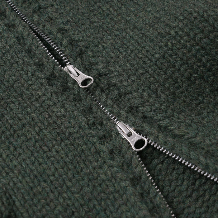 Frizmworks Heavy Cowichan Zip Up Cardigan - Forest Green