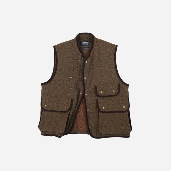 Frizmworks Herringbone Wool Hunting Vest - Brown Green