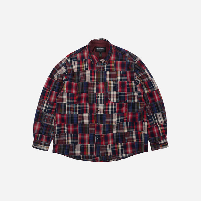 Frizmworks Madras Patchwork Relaxed Shirt - Wine