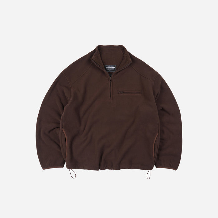 Frizmworks Mock Neck Fleece Anorak Parka - Brown