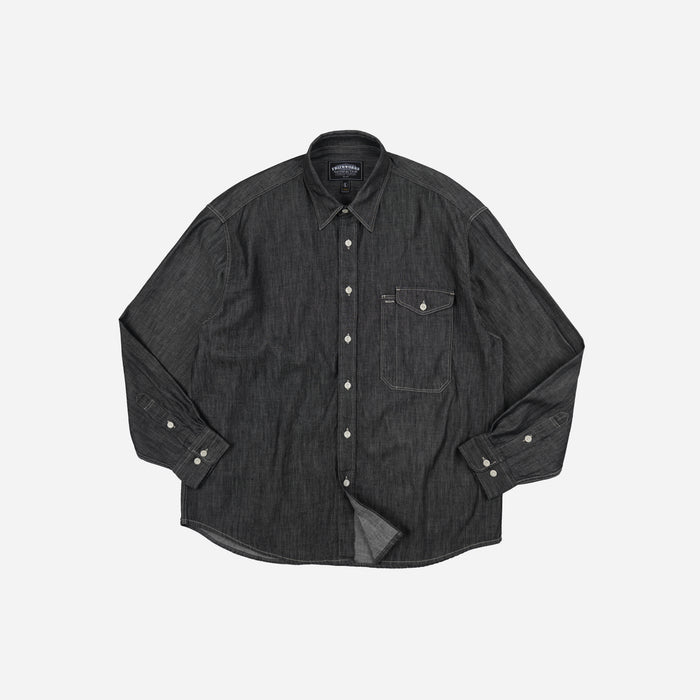 Frizmworks Utility Flap Pocket Denim Work Shirt - Black