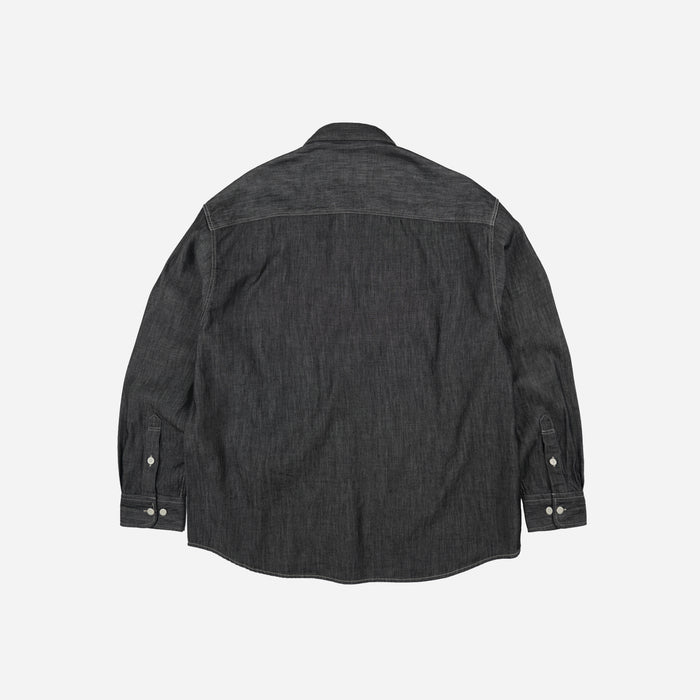 Frizmworks Utility Flap Pocket Denim Work Shirt - Black