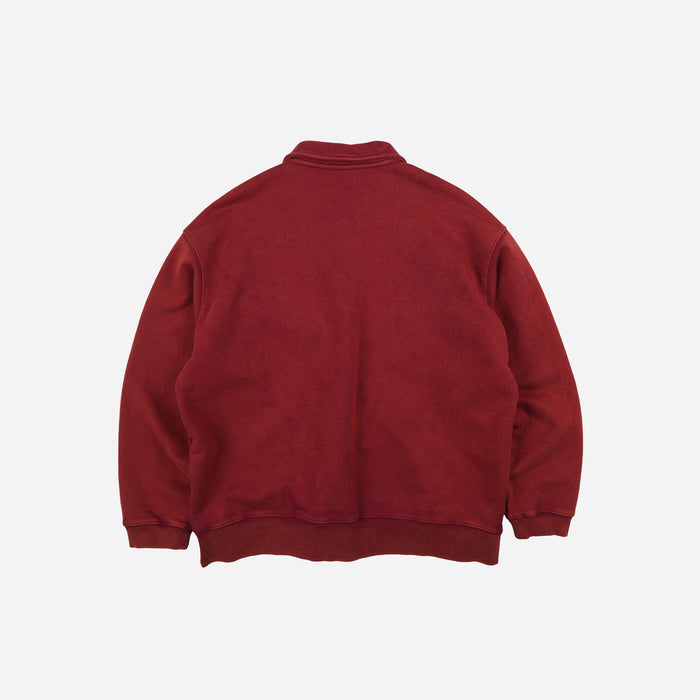 Frizmworks Vintage Dyeing Half Zip Sweat - Vintage Red